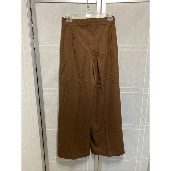 Women's wool blend Casual Palazzo Wide Leg Pants High Waisted Button Sol… - Picture 7 of 9